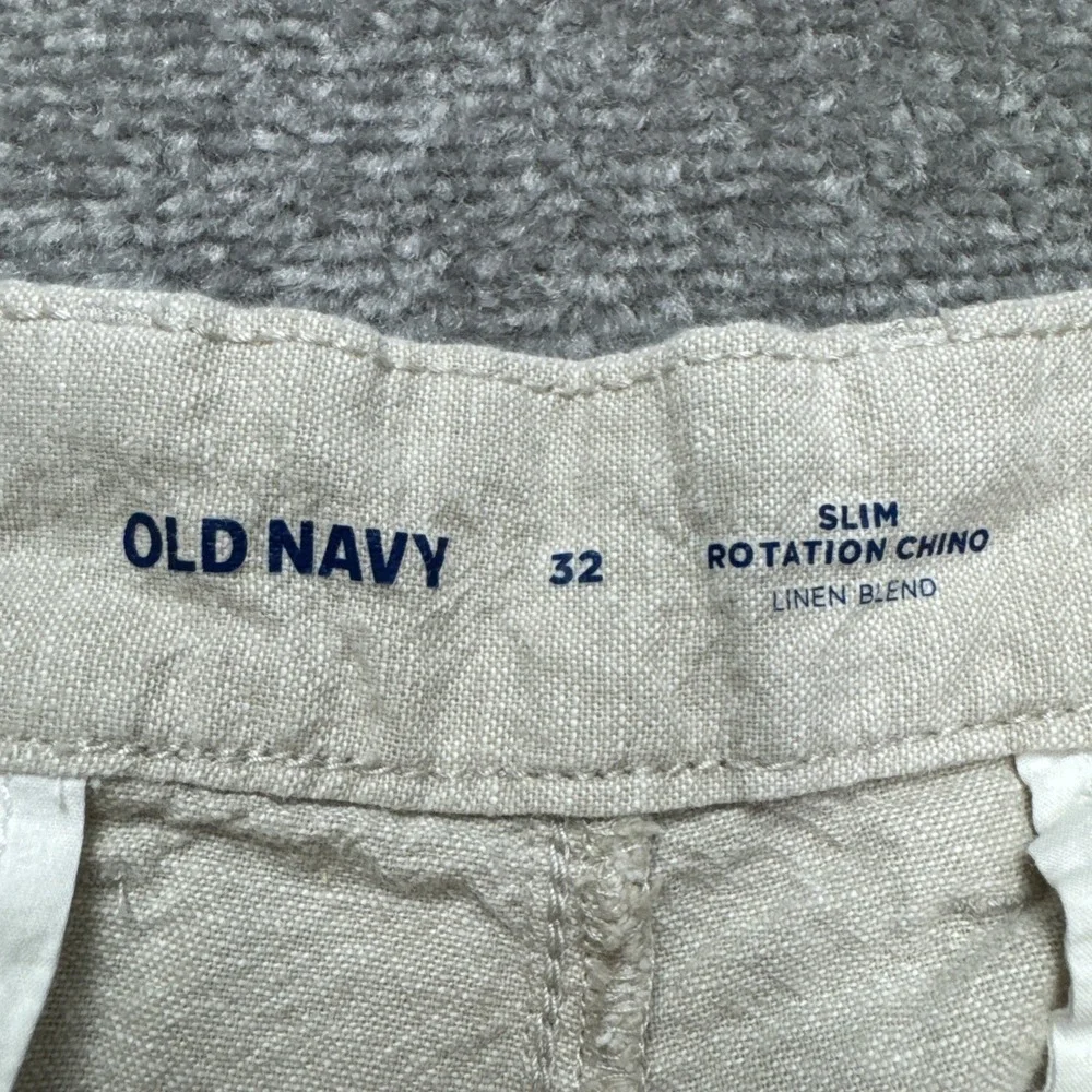 Men's 32 Shorts Khaki Linen Blend Slim Rotation Chino Old Navy  Cotton